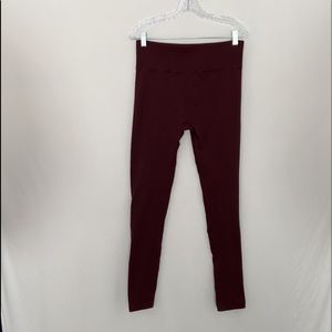 Maurices Maroon Textured Fleece Lined Leggings XL